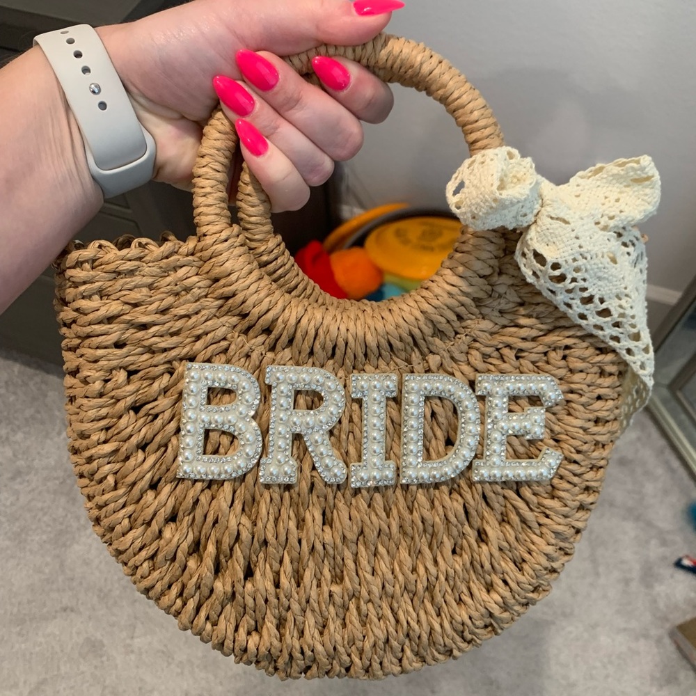 Bride Tan Woven Shoulder Bag